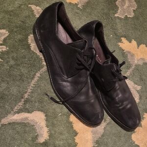 John Varvatos Black Leather Oxfords